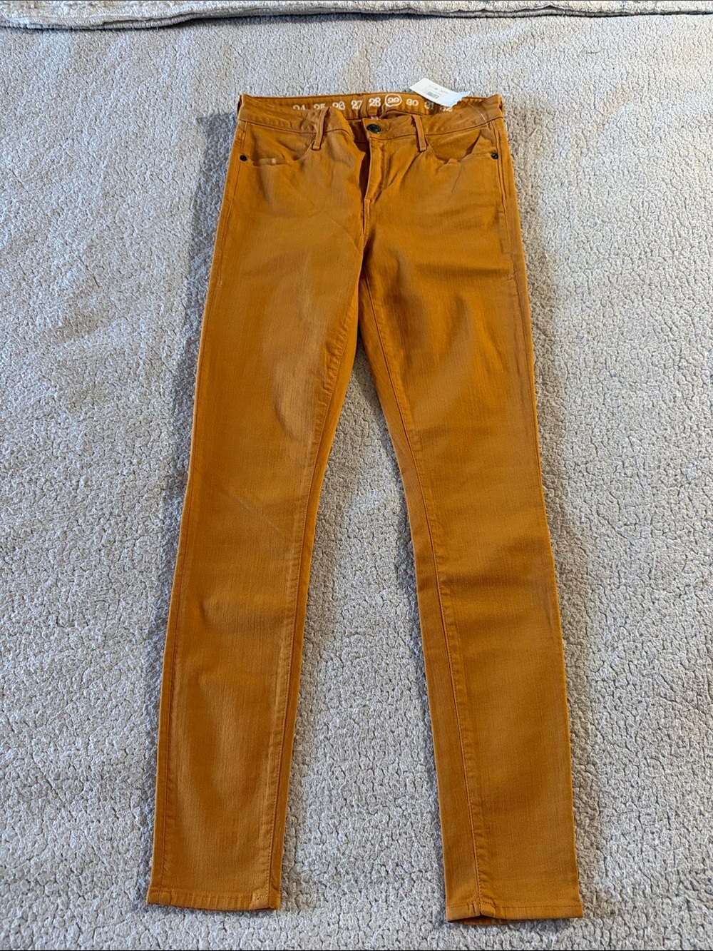 Earnest Sewn Esra Mid Rise Skinny Jeans in Mustard Orange Size 29 New